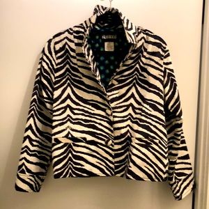 Vintage Serious faux zebra jacket- size M- mid 1990’s- excellent condition!